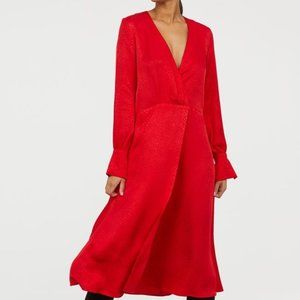 HM Red Jacquard-weave Dress - NWOT